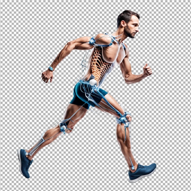 Orthopedische medische technologie met een man die loopt png achtergrond