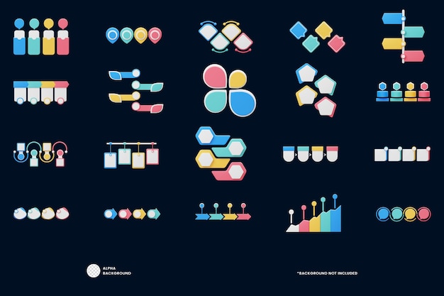 PSD oś czasu infografika 3d ikona