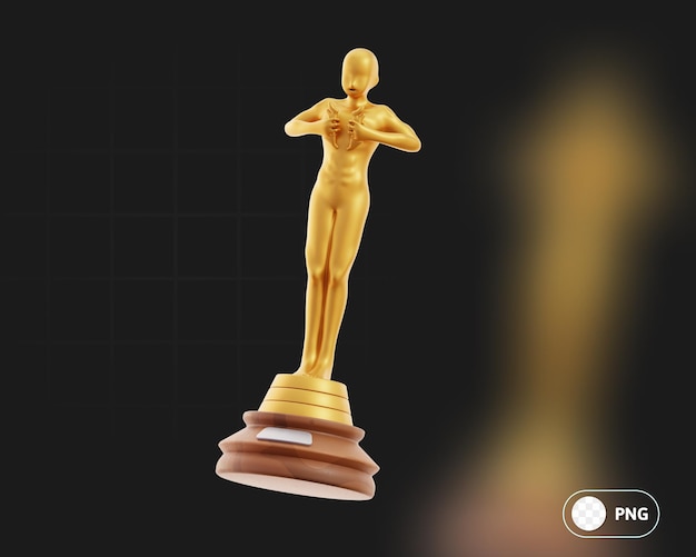 PSD oscar movie production device and tools 3d illustration