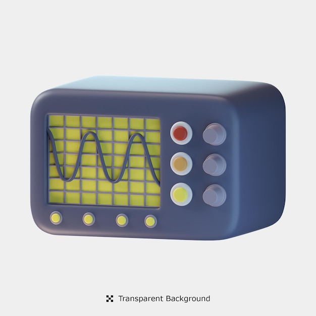PSD oscyloskop 3d ikona ilustracja