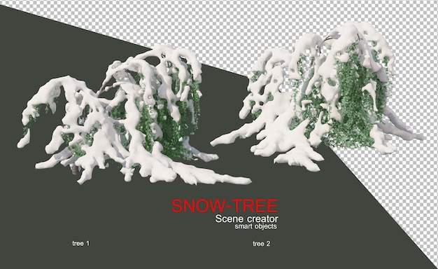 PSD ośnieżone drzewa zimą