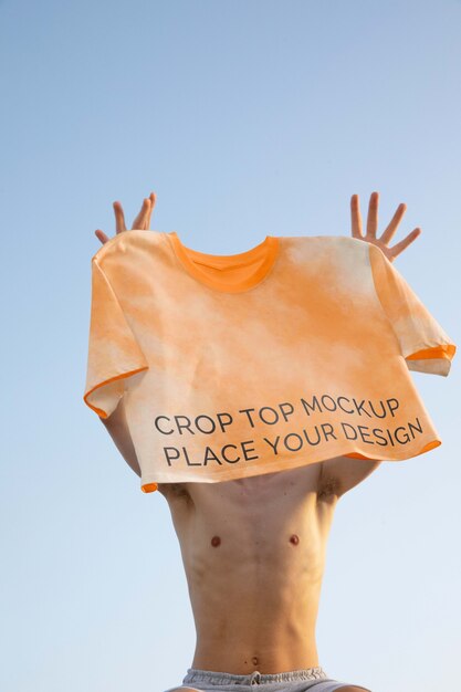 Osoba Nosząca Projekt Makiety Crop Top