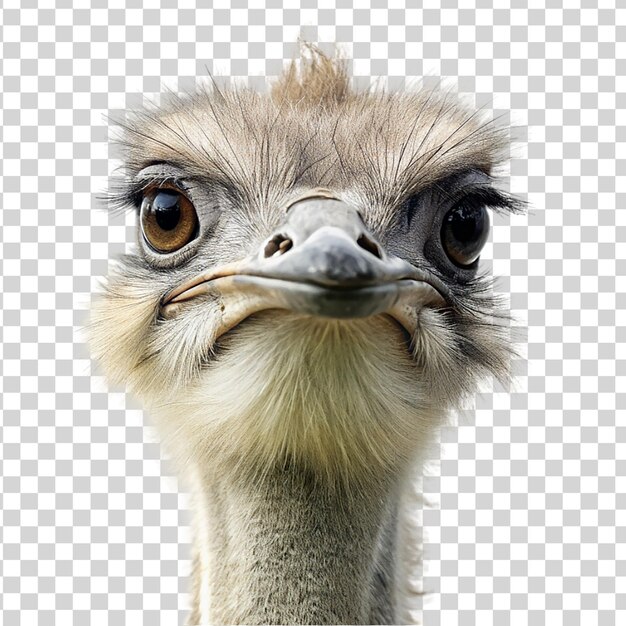 PSD ostrich head isolated on transparent background