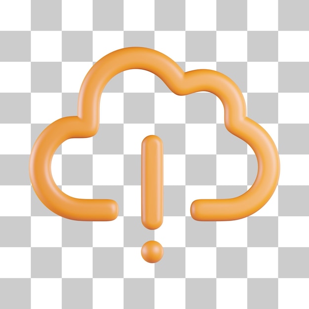 PSD ostrzeżenie o wykrzykniku cloud 3d icon