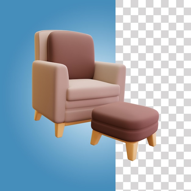 PSD otoman chair 3d icon