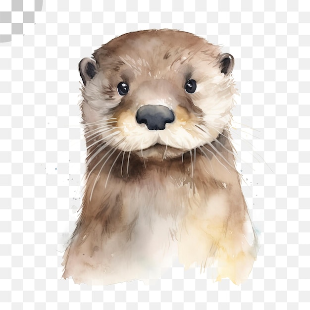 Otter aquarel transparante achtergrond