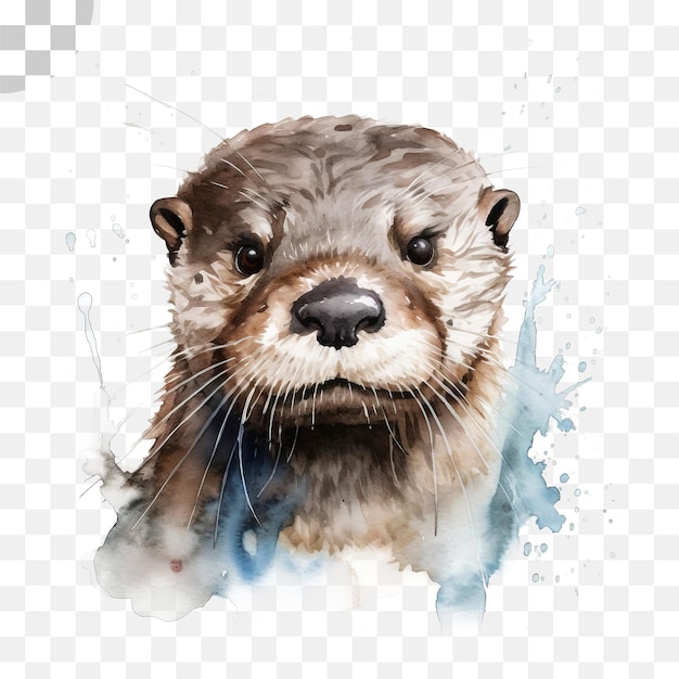 PSD otter watercolor transparent background