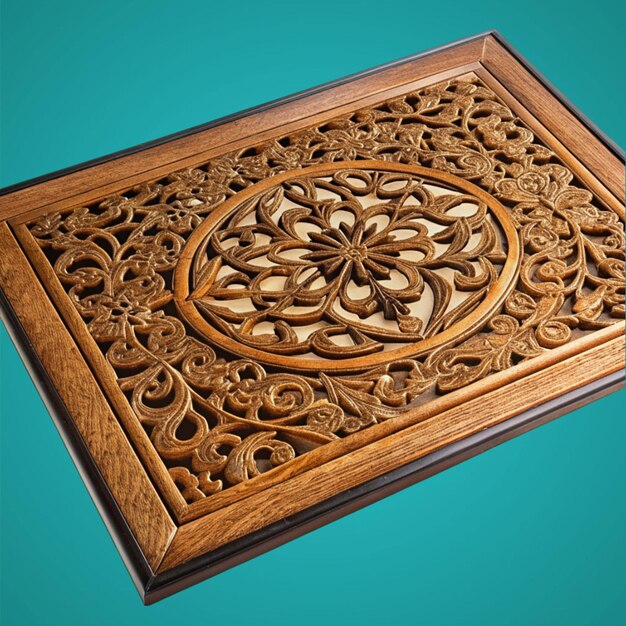 PSD ottoman turkish art with geometric patterns on wood