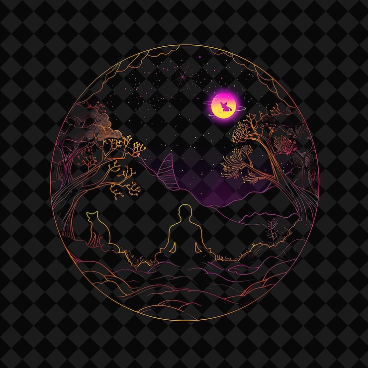 PSD otwarte fantasy nights zaklęte krajobrazy z neon forest y2k art and illustration animal designs