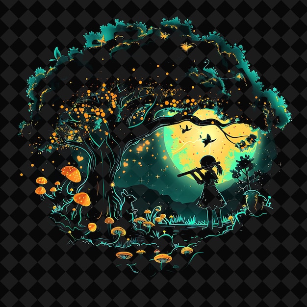 Otwarte Fantasy Nights Zaklęte krajobrazy z Neon Forest Y2K Art and Illustration Animal Designs