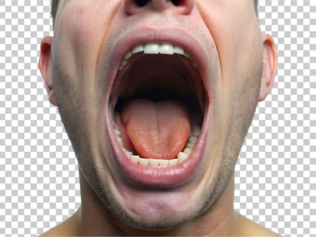 PSD otwarte usta z czerwonymi ustami żeńskimi i językiem izolowana ikona zmysłowe usta kobiety