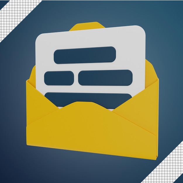 Otwórz e-mail ilustracja 3d
