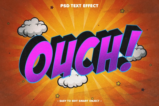 ouch comic style editable text effect