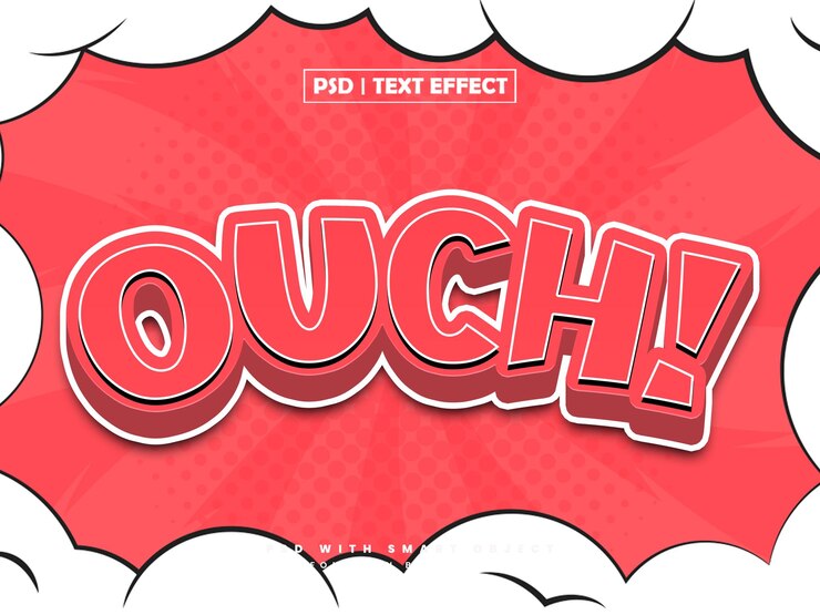 PSD ouch comic style editable text effect