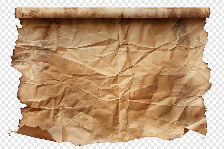 PSD oud bruin papier geïsoleerd op een doorzichtige achtergrond