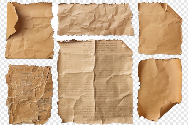 PSD oud bruin papier geïsoleerd op een doorzichtige achtergrond