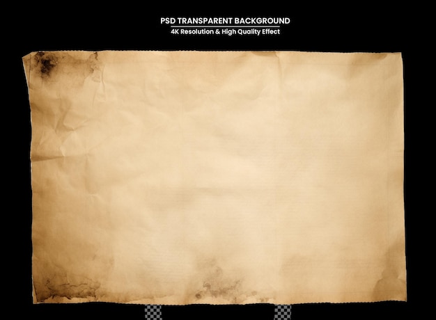 Oud verfrommeld vel papier geïsoleerd op een witte achtergrond