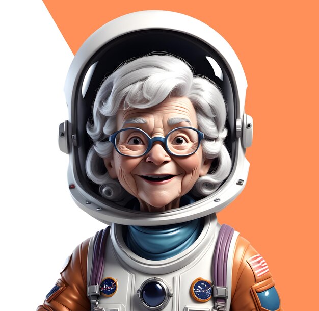 PSD oude astronaut met grijs haar