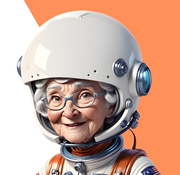 PSD oude astronaut met grijs haar