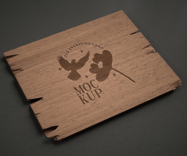 Oude gravure logo mockup