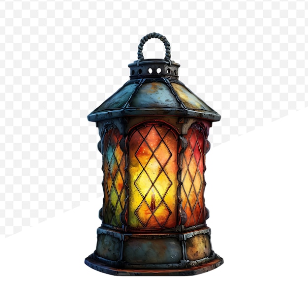 PSD oude olie lamp transparante png vintage stijl oude metaal lantaarn lamp