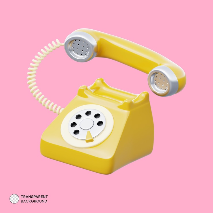 PSD oude telefoonpictogram geïsoleerd 3d render illustration