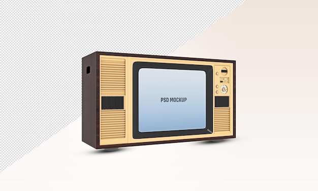 Oude TV Mockup Vintage retro houten kleurentelevisie