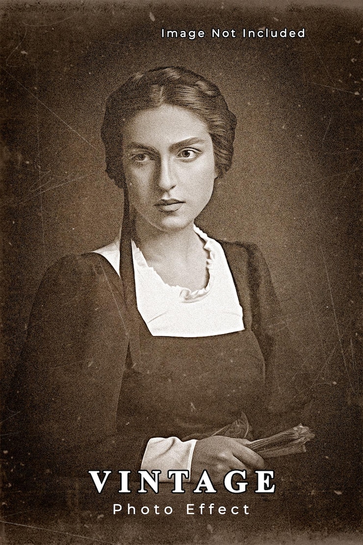 PSD oude vintage foto-effect mockup sjabloon