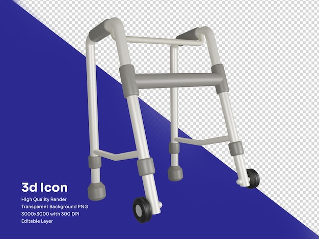 oudere of oudere wandelaar 3d illustratie
