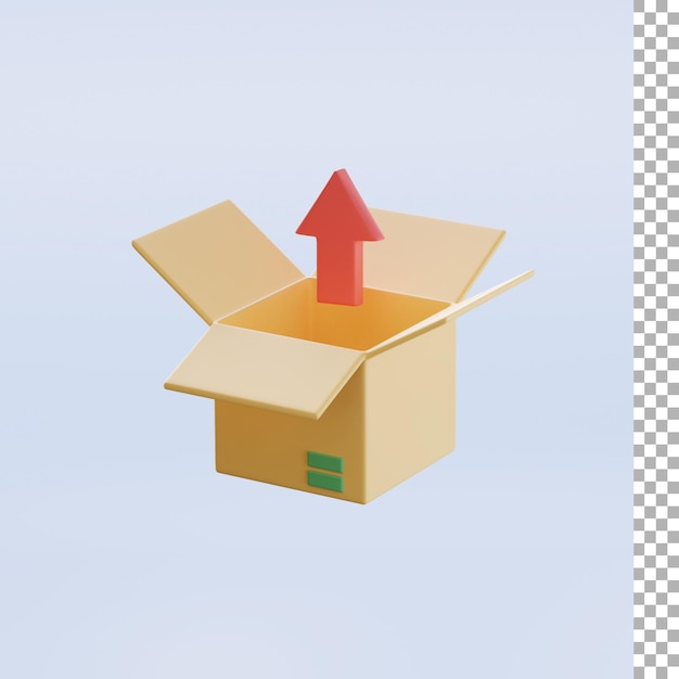 Out Arrow And Box 3d Illustration