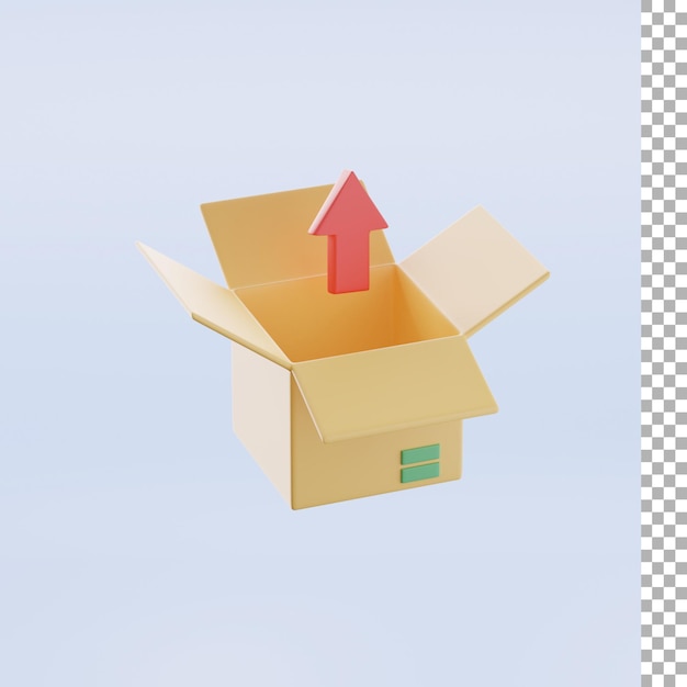 Out Arrow And Box 3d Icon