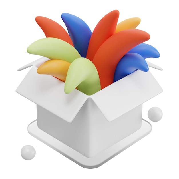 Out of box 3d icon for graphic design