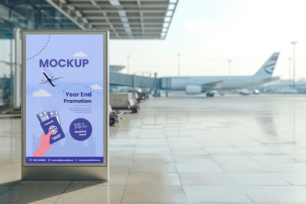 PSD outdoor advertising airport mockup