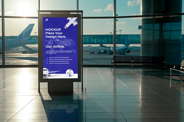 PSD outdoor advertising airport mockup