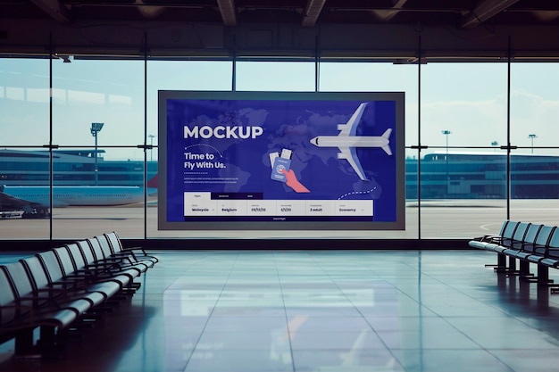 PSD outdoor advertising airport mockup