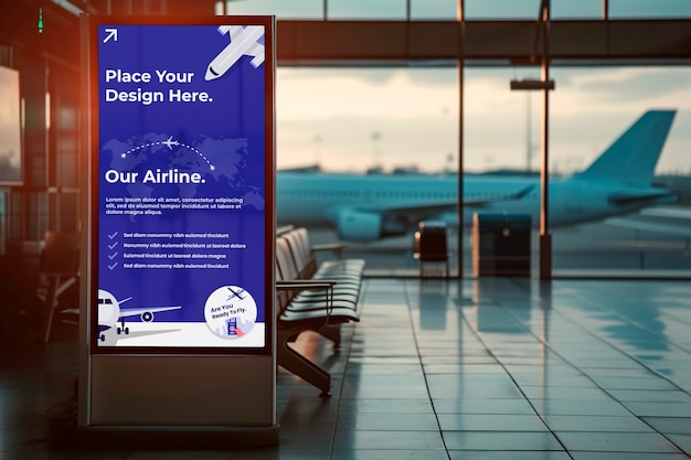 PSD outdoor advertising airport mockup