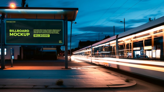 PSD outdoor advertising banner mockup