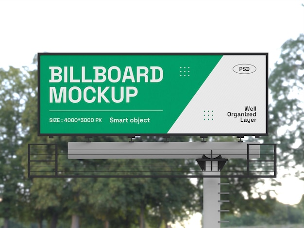 PSD outdoor advertising billboard mockup