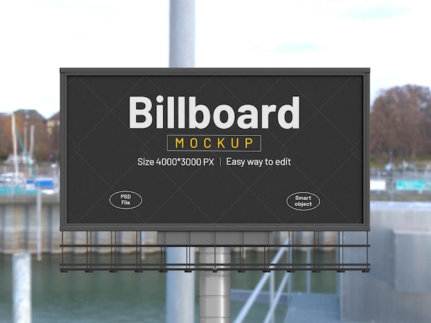 Outdoor advertising billboard mockup