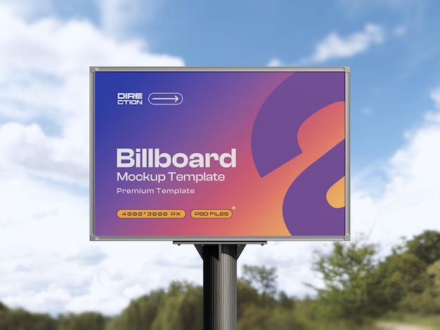 PSD outdoor advertising billboard mockup