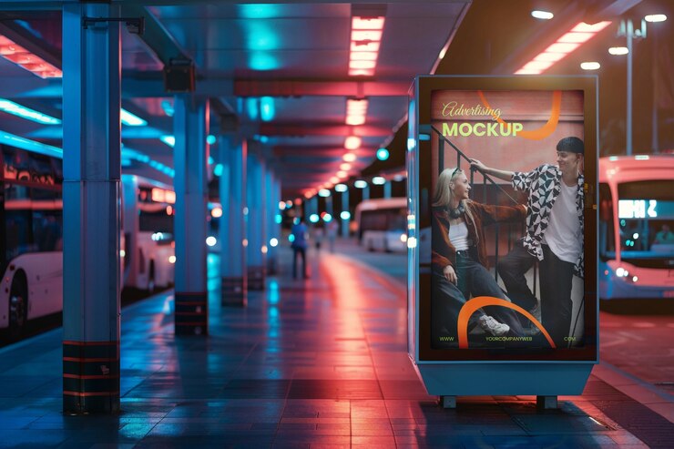 PSD outdoor  advertising display mockup