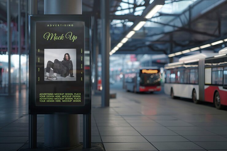 PSD outdoor  advertising display mockup