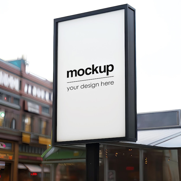 PSD outdoor advertising mockup shop signage billboard showcase template visual identity