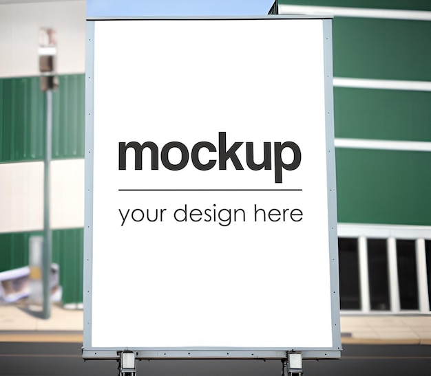 Outdoor Advertising Mockup Street Shop Sign Signage Logo Template