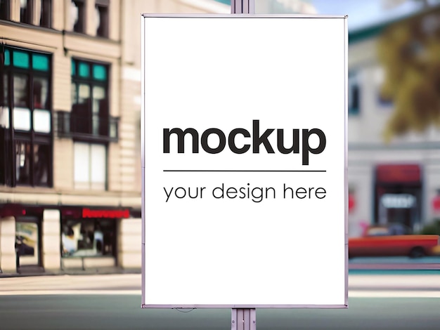 Outdoor advertising mockup street shop sign signage logo template