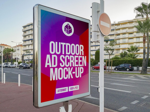 Outdoor advertising screen mockup