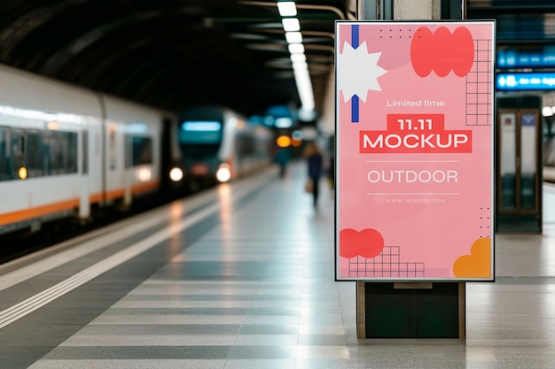 PSD outdoor advertising screen mockup