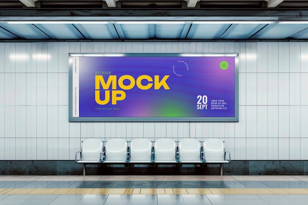 PSD outdoor advertising screen mockup