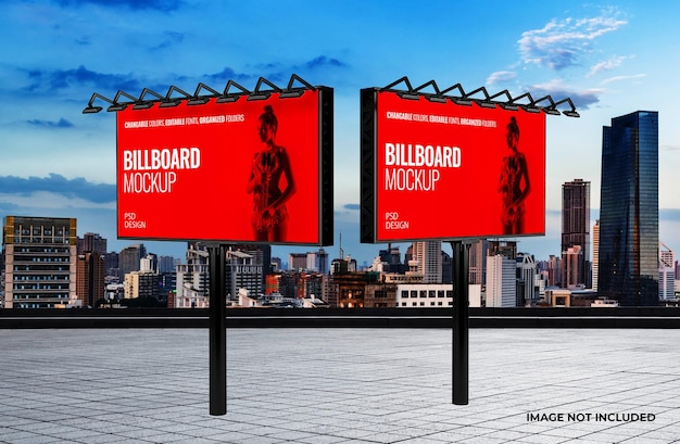 PSD outdoor big advertising billboard mockup