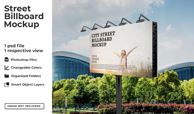 PSD outdoor big advertising billboard mockup